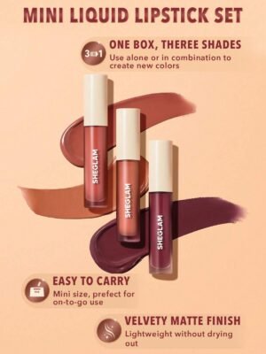 SHEGLAM Matte Allure Mini Liquid Lipstick Set – Feel Real