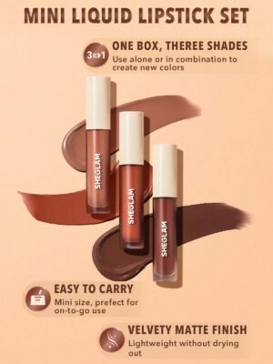 SHEGLAM Matte Allure Mini Liquid Lipstick Set - Nude Beach