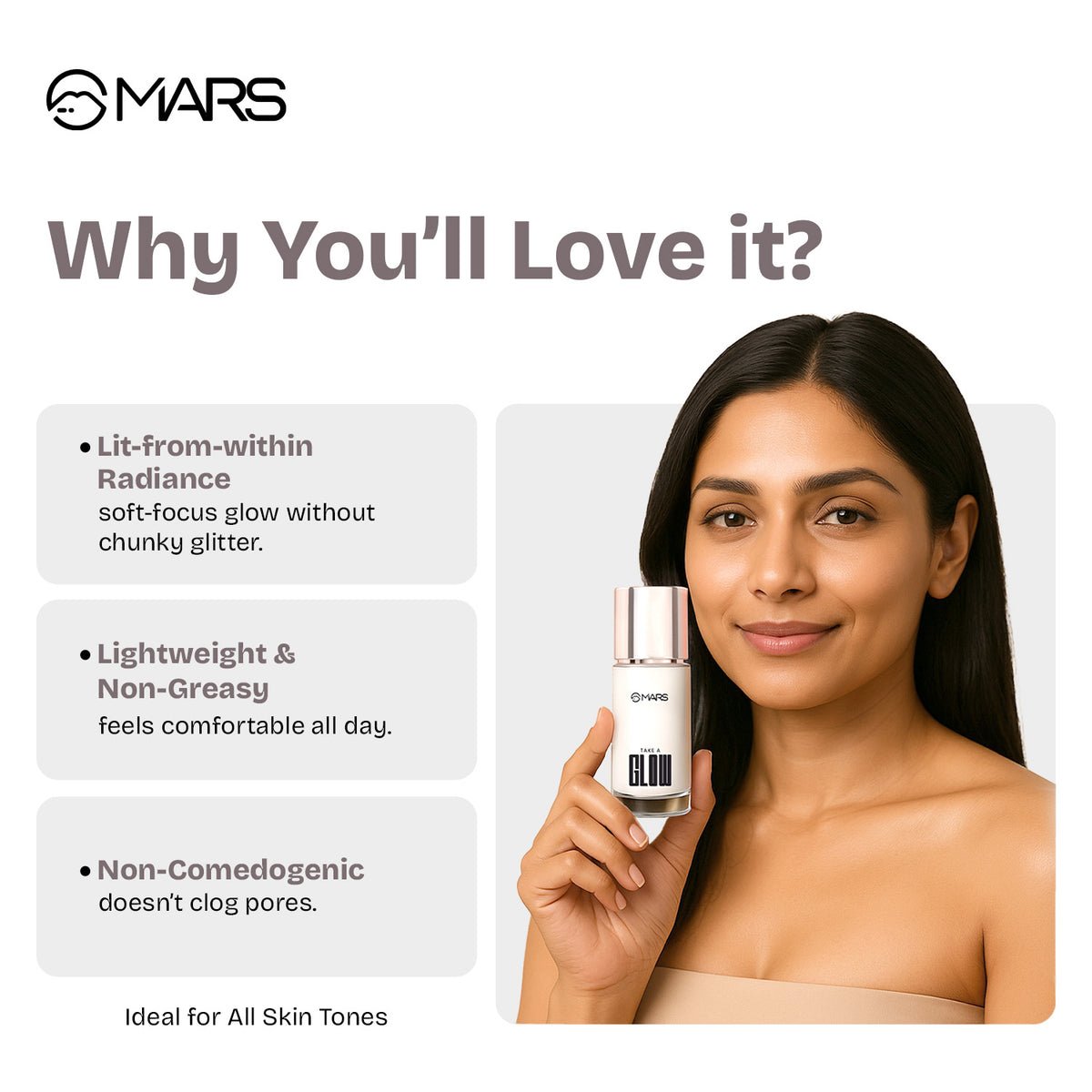 MARS Take A Glow Illuminating Primer & Strobe Cream(02 Light Beam) - Image 7