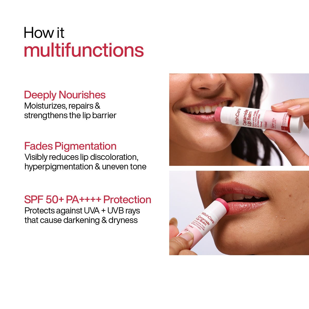 WishCare Tinted Ceramide Lip Balm (SPF 50+ PA++++) - Image 5