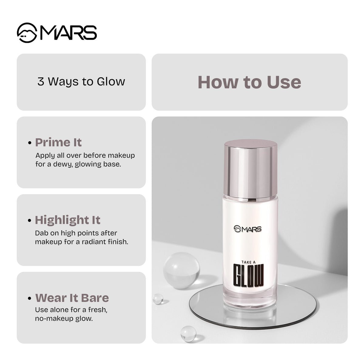 MARS Take A Glow Illuminating Primer & Strobe Cream(02 Light Beam) - Image 4