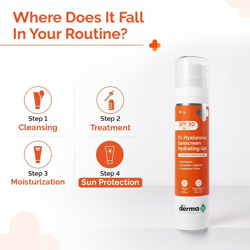 The Derma Co 1% Hyaluronic Sunscreen Hydrating Gel (SPF 50 PA++++) - Image 6