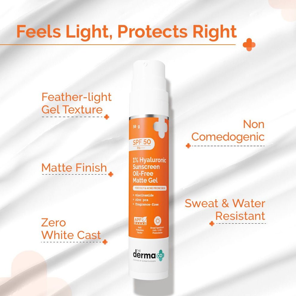 The Derma Co 1% Hyaluronic Sunscreen Oil-Free Matte Gel (SPF 50, PA++++) - Image 8