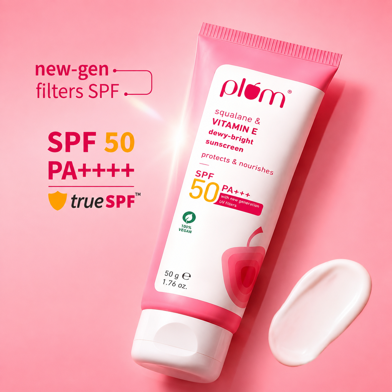 Plum Squalane & Vitamin E SPF 50 PA+++ Dewy-Bright Sunscreen - Image 4