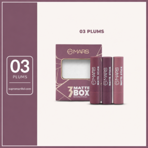 MARS Cosmetics 3 Matte Box Lipstick Set (Shade: 03 Plums)