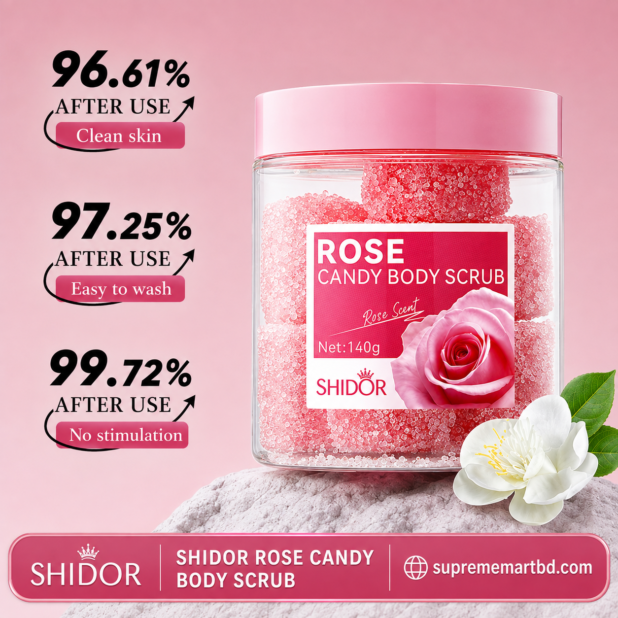Sadoer Rose Candy Body Scrub (140g)