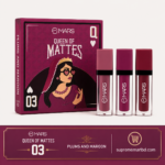 MARS Queen of Mattes Liquid Lipsticks Box Set (03 Plums and Maroon)