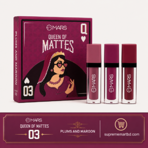MARS Queen of Mattes Liquid Lipsticks Box Set (03 Plums and Maroon)